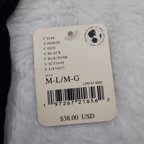 Free People Intimately Black Stretch Crop Tank Top Ruffle Edge Size M/L - Picture 3 of 6